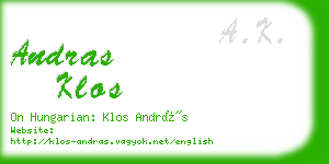 andras klos business card